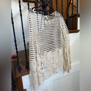 Forgotten Grace Cream‎ Lace Crochet Top